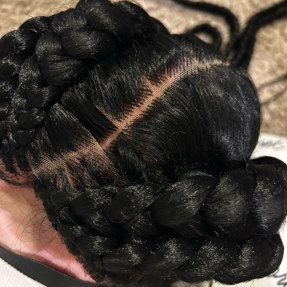 Elegant Black Braided Hairpiece